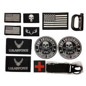 10 Pcs Black Ops Embroidered Patches Hook & Loop / Iron On wit Accessories NEW